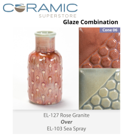 Rose Granite EL127 over Sea Spray EL103 Glaze Combination